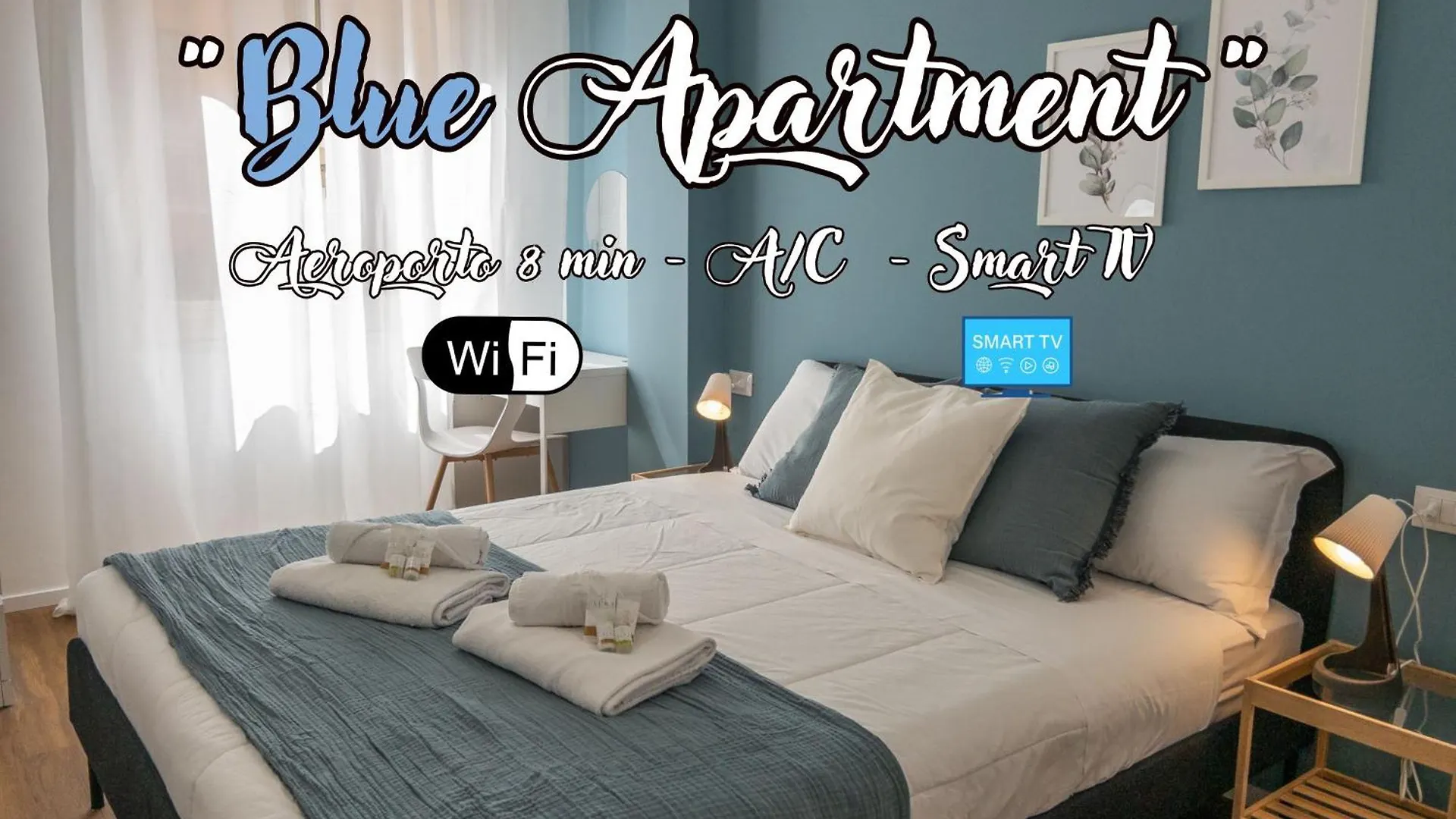 Blue Apartment - Airport 8 Min - Ac - Smart Tv 热那亚